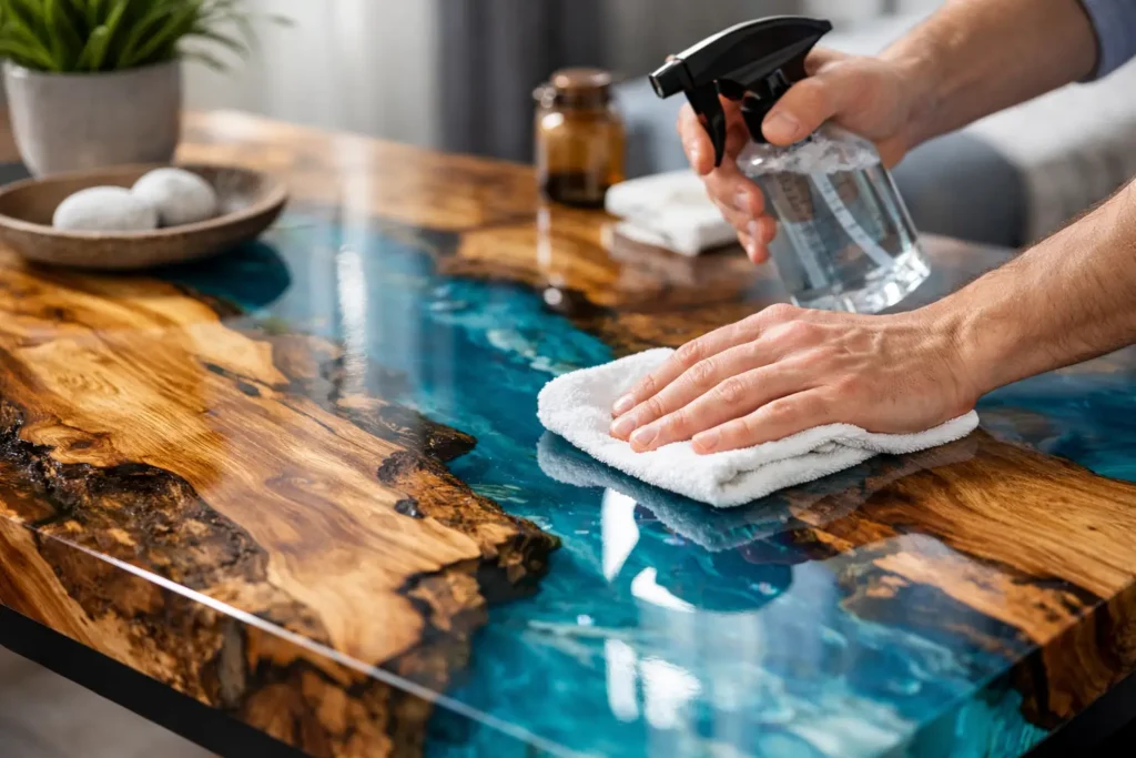 Cómo cuidar una mesa de resina sin perder brillo