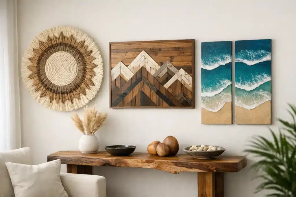 Decoración de pared artesanal que transforma