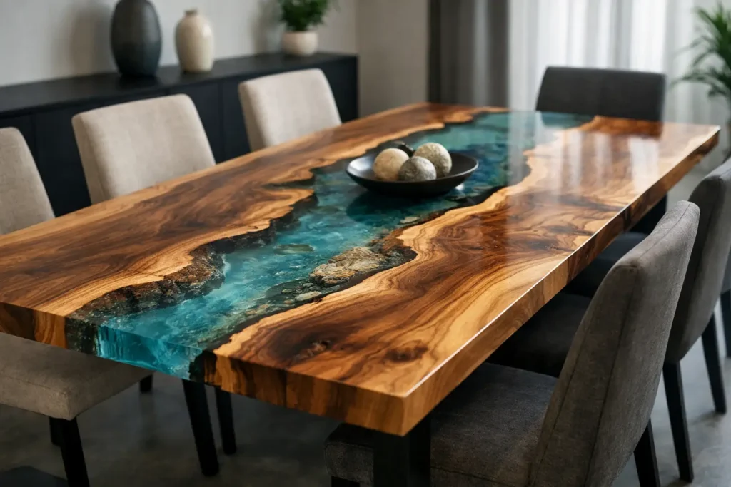 Mesa comedor resina epoxi personalizada a medida