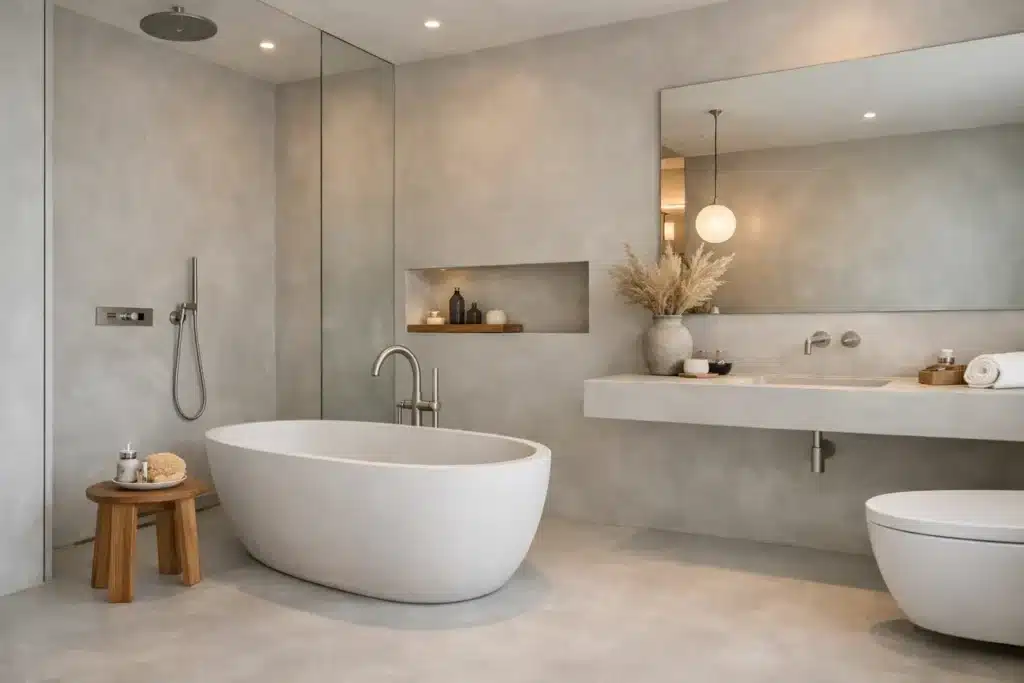 Microcemento para baño sin juntas con estilo