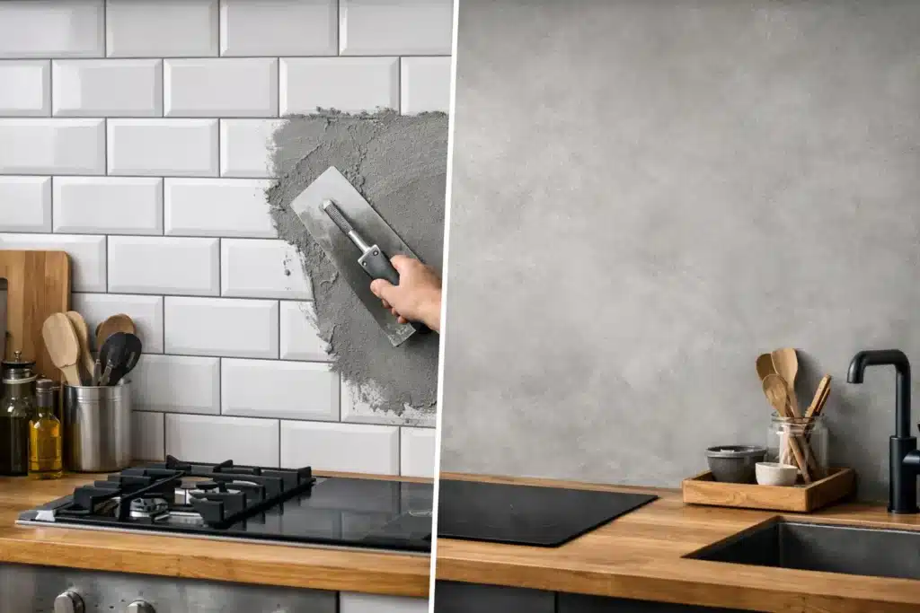 ¿Vale el microcemento sobre azulejos de cocina?