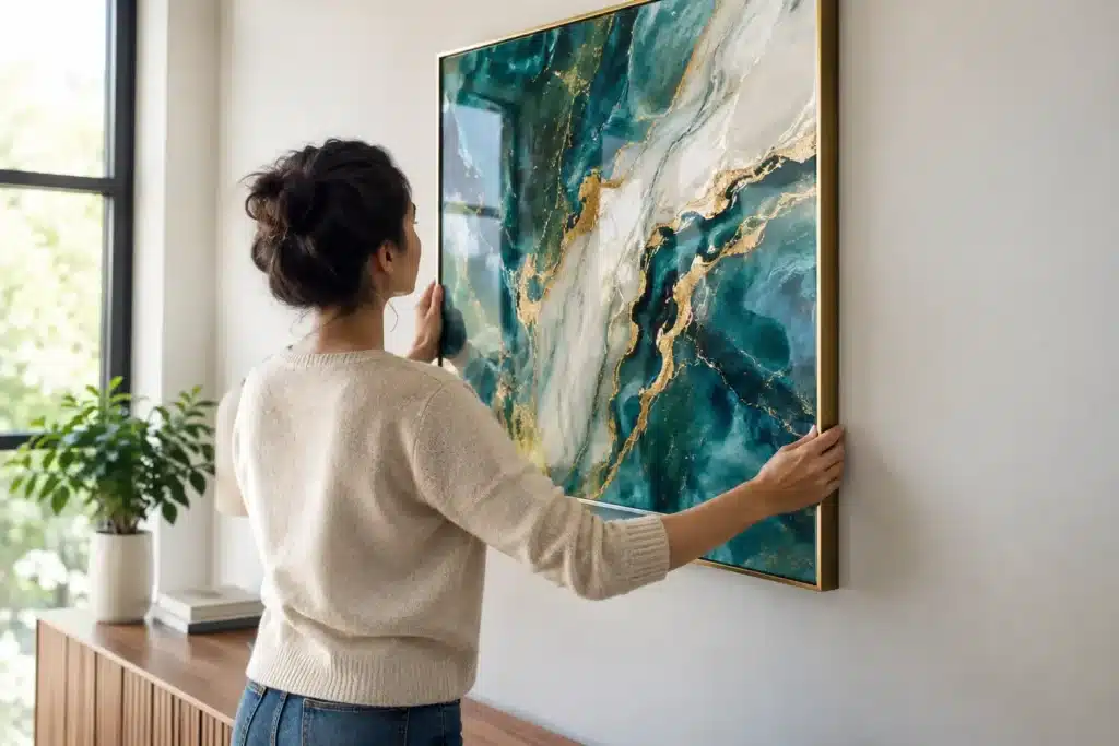 Cómo colgar arte resina sin arriesgar la pared