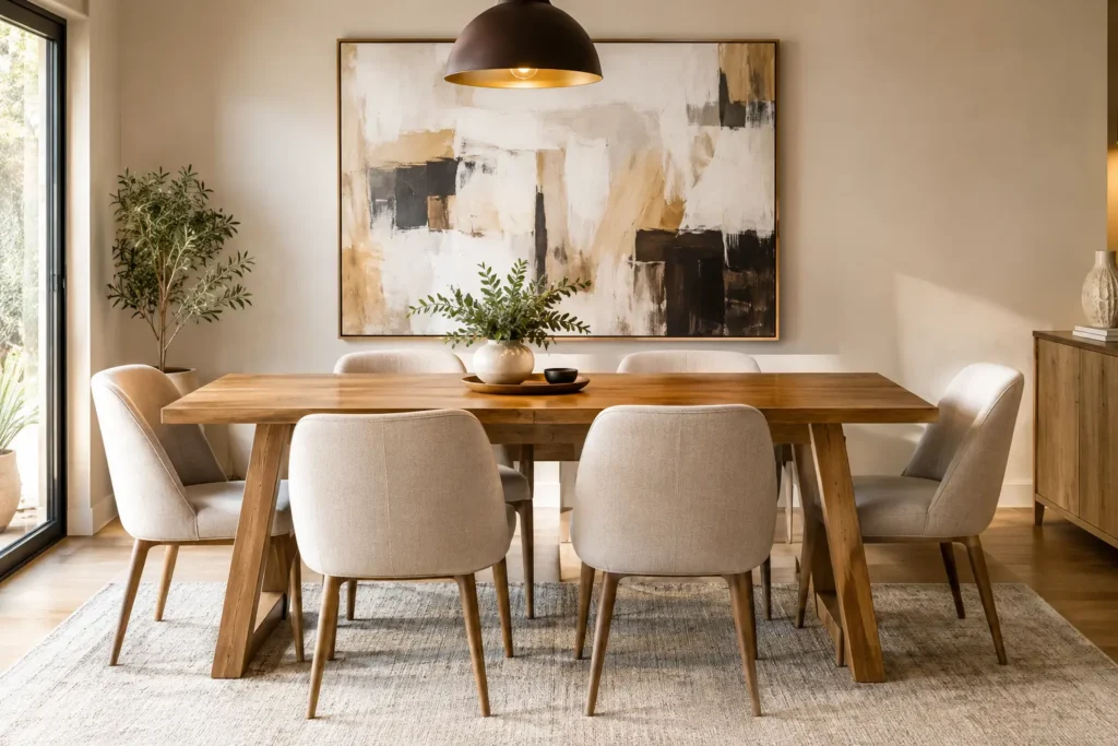 Cómo combinar una mesa de madera con estilo