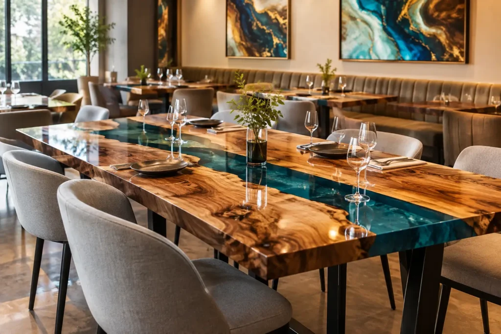 Proyectos de restaurantes con resina a medida